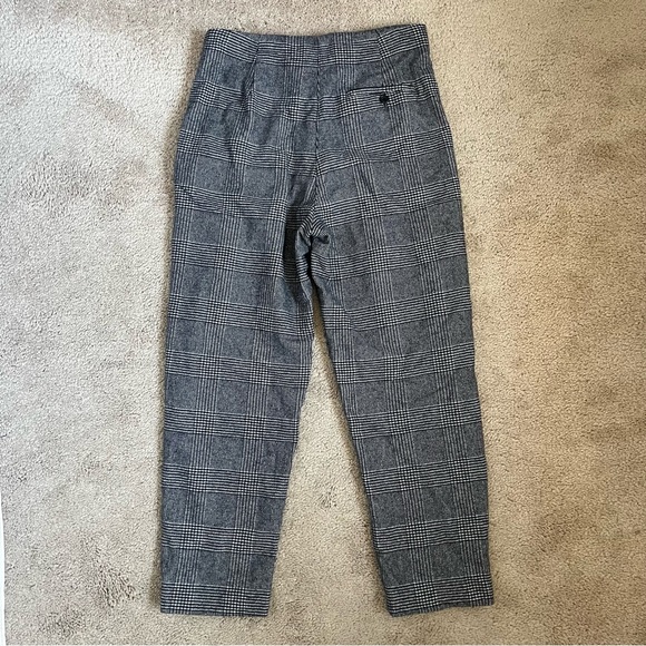 Aritzia Wilfred Chambery Check Plaid Wool Cashmere Cropped Trouser Pant Size 0 - Picture 8 of 12